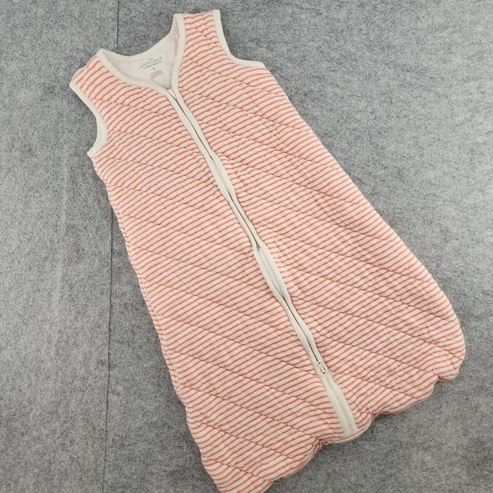 Moon and Back by Hanna Andersson Orange Striped Quilted Sleep Sack Medium Baby